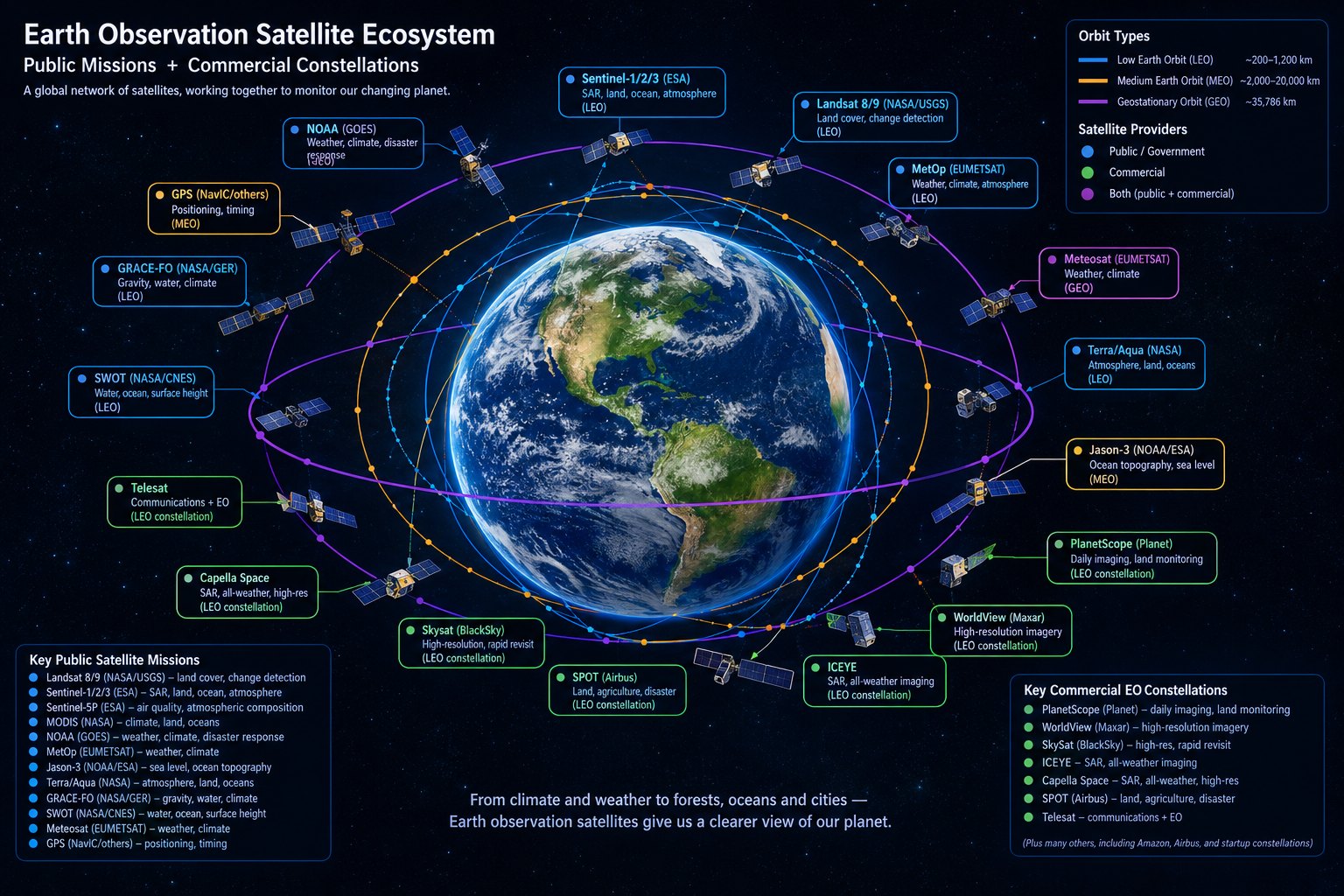 The Earth observation satellite ecosystem